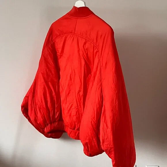 ZARA Orange Cropped Puffer Jacket - Picture 4 of 11